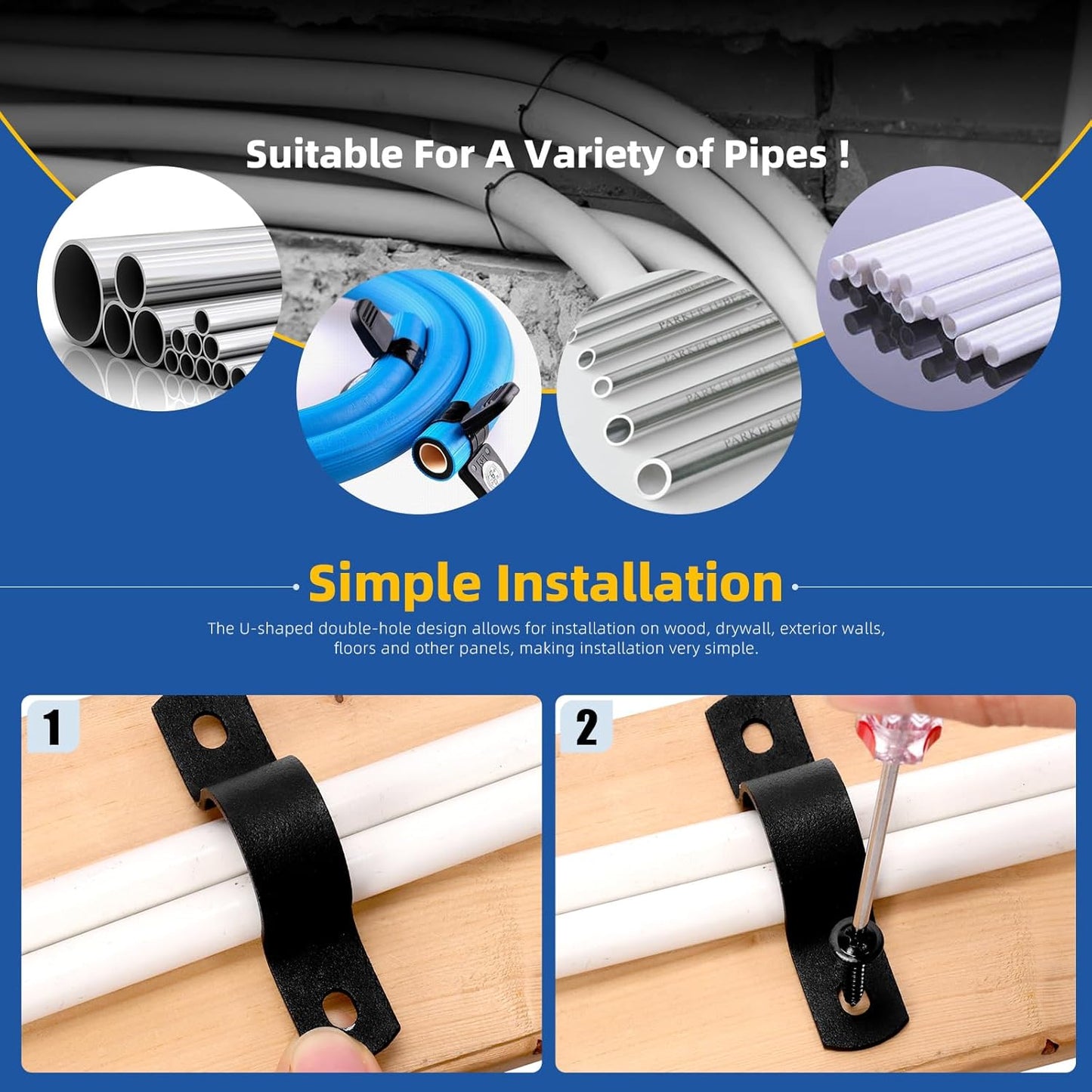 Attache pour tube rond